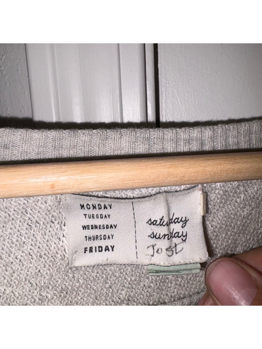 Anthropologie Saturday Sunday Woman’s M Mixed Knit Pullover Sweater Gray/Cream - Picture 8 of 8